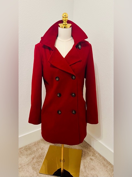 Liz Claiborne Jackets & Blazers - Liz Claiborne Vibrant Red Double-Breasted Peacoat